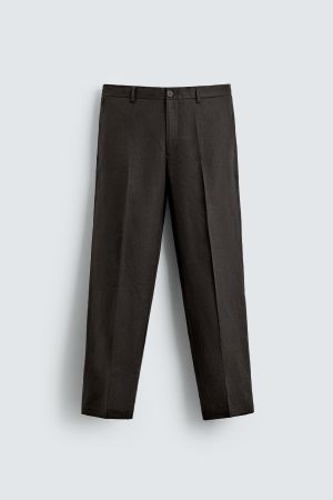 REGULAR FIT 100% LINEN PANTS