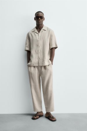 100% LINEN RELAXED FIT PANTS