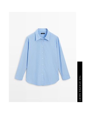 Striped loose-fitting shirt