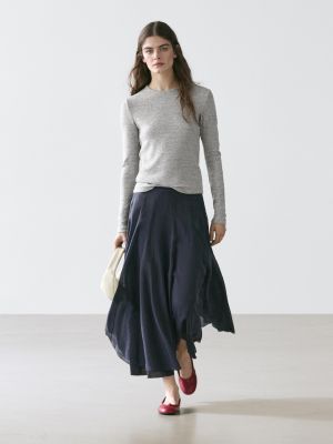 Midi skirt with pintucks