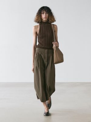 Midi skirt with box pleats