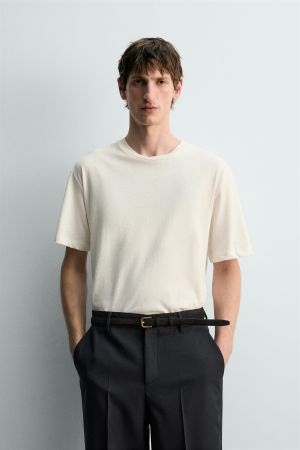 RELAXED FIT COTTON - LINEN T-SHIRT