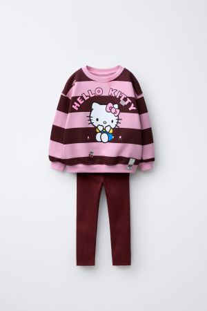 STRIPED SWEATSHIRT AND HELLO KITTY © SANRIO LEGGINGS SET