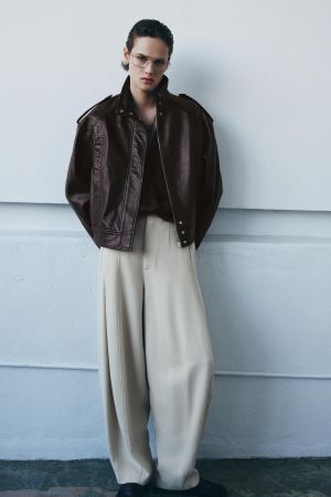 100% LEATHER BOMBER JACKET ZW COLLECTION LIMITED EDITION