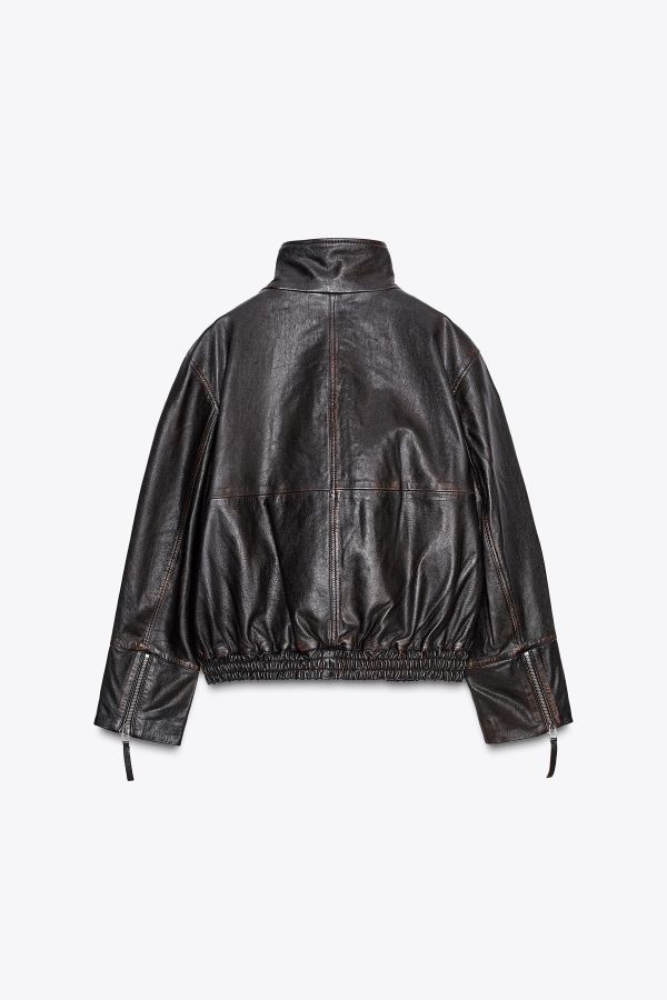 100% LEATHER BOMBER JACKET ZW COLLECTION LIMITED EDITION