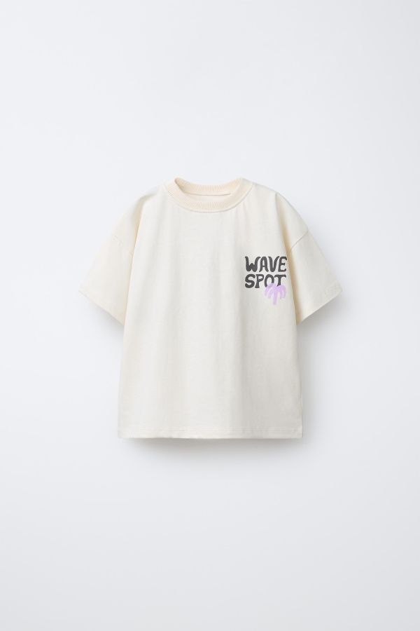 PALM TREE AND SUN PRINT T-SHIRT