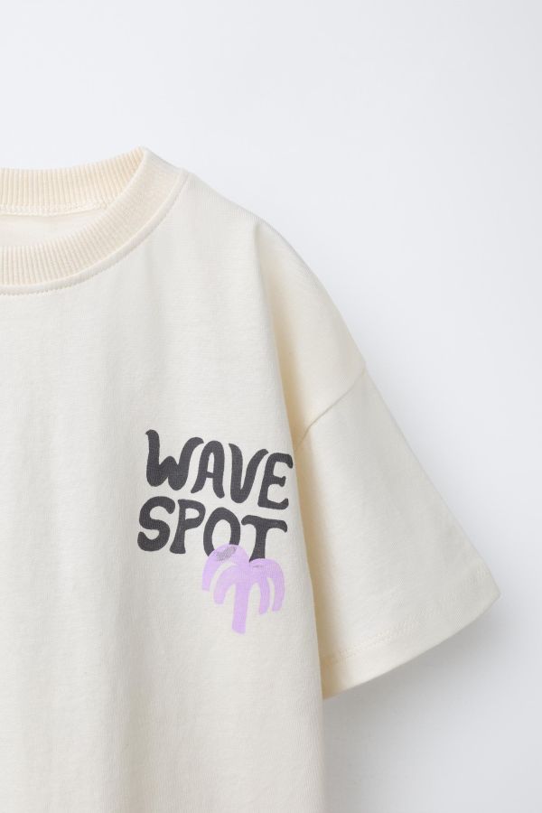 PALM TREE AND SUN PRINT T-SHIRT