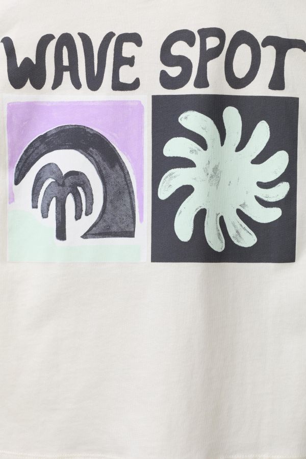 PALM TREE AND SUN PRINT T-SHIRT