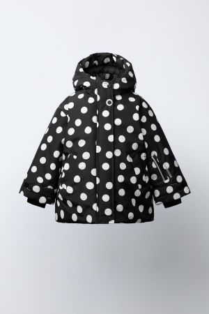 WATER RESISTANT AND WINDPROOF POLKA DOT JACKET