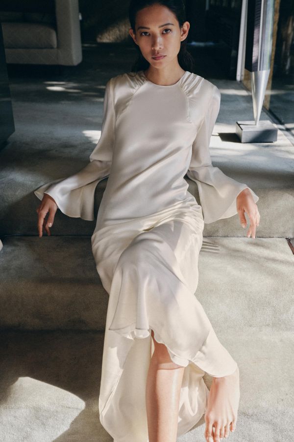 100% SILK DRAPED DRESS