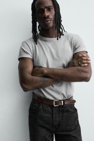 VINTAGE EFFECT LEATHER BELT