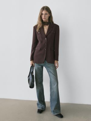 Blazer with pockets and lapel collar