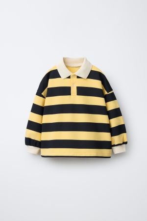 STRIPED POLO SWEATSHIRT