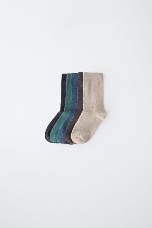 FIVE-PACK OF LONG PLAIN SOCKS