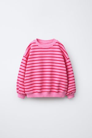 STRIPED HEART SWEATSHIRT