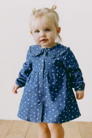 HEART DENIM DRESS AND PANTIES