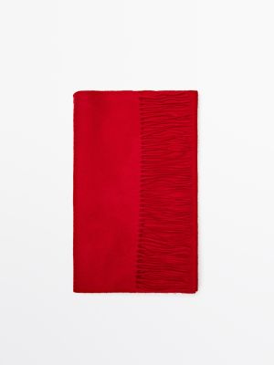 100% cashmere fringed scarf