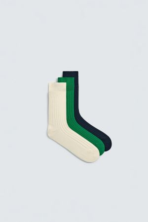 RIB KNIT MERCERIZED SOCKS 3-PACK LIMITED EDITION