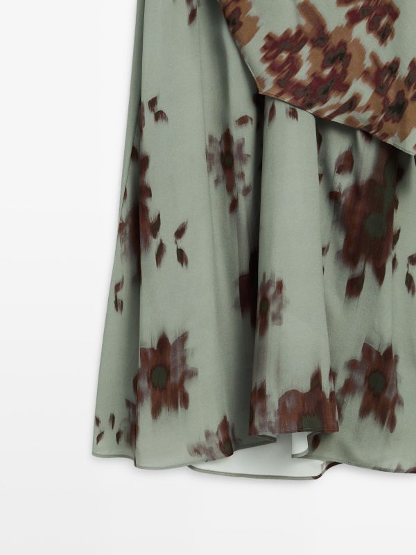 Printed halter midi dress