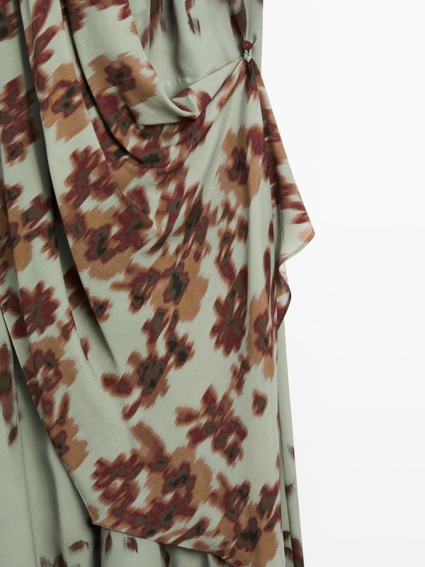 Printed halter midi dress