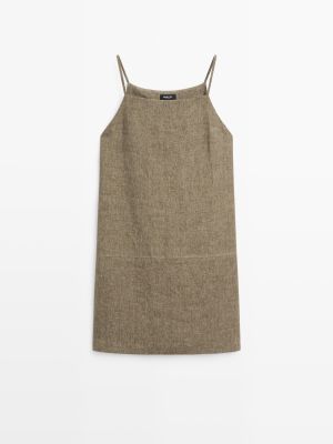 100% linen short dress