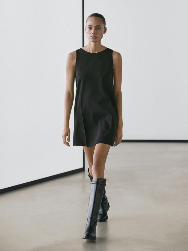 Wool blend mini dress