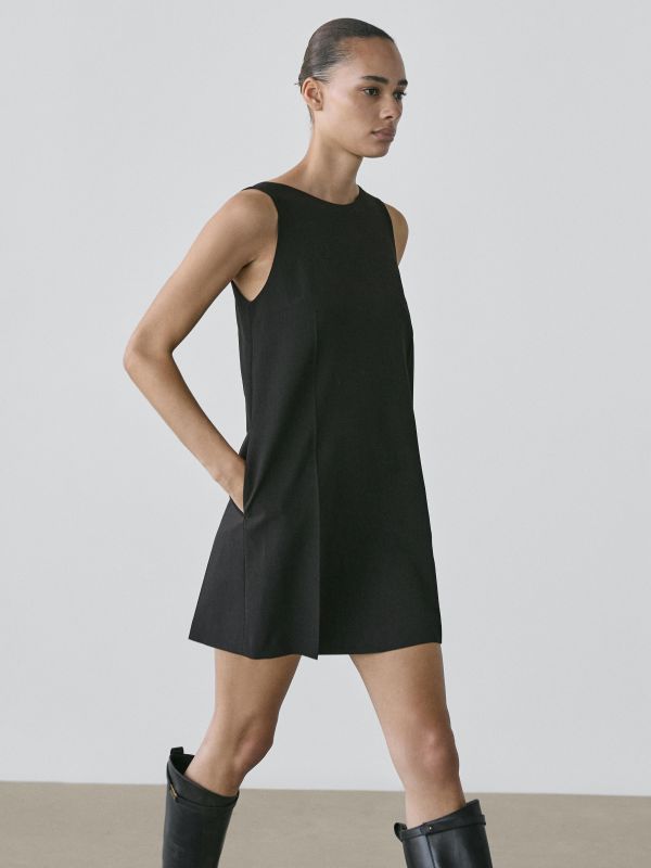 Wool blend mini dress