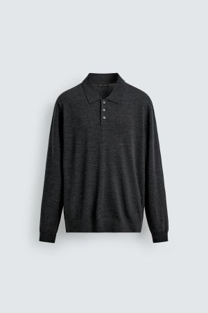 WOOL KNIT POLO SHIRT