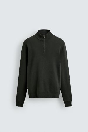 COTTON QUARTER-ZIP JUMPER