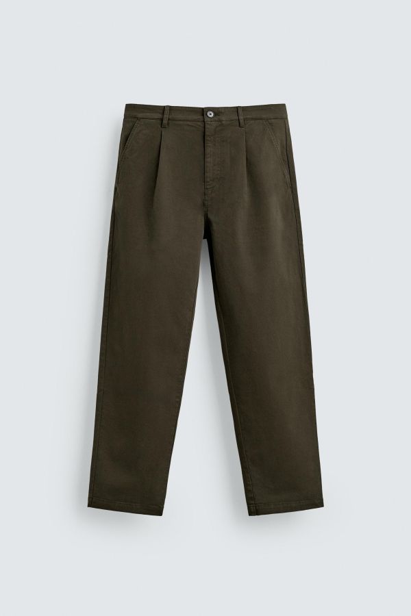 PLEATED CHINO PANTS