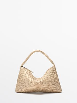 Small braided leather shoulder bag