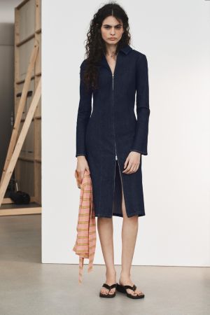 TRF DENIM ZIPPER DRESS