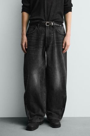 ZIPPERED BALLOON FIT JEANS