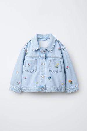 EMBROIDERED FLORAL DENIM JACKET