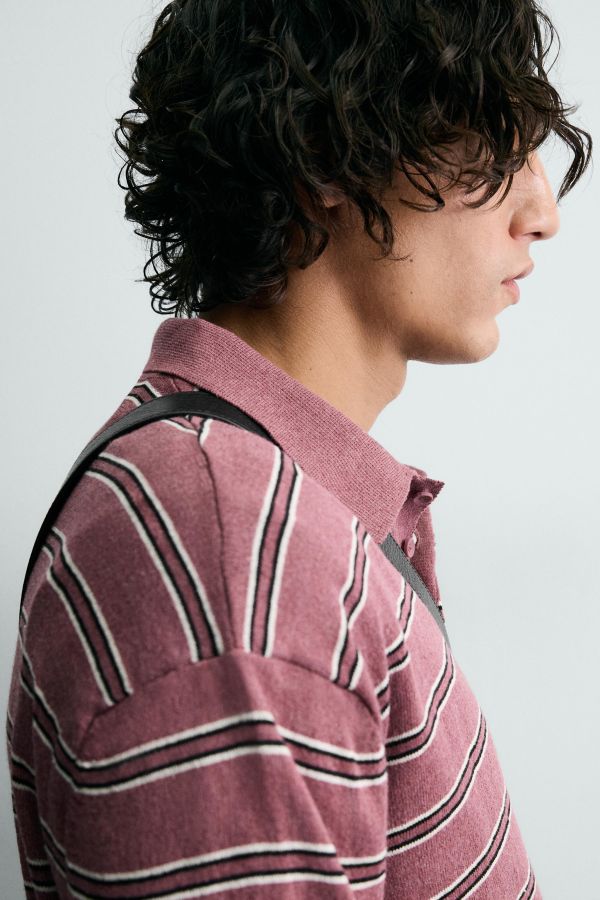 STRIPED KNIT POLO