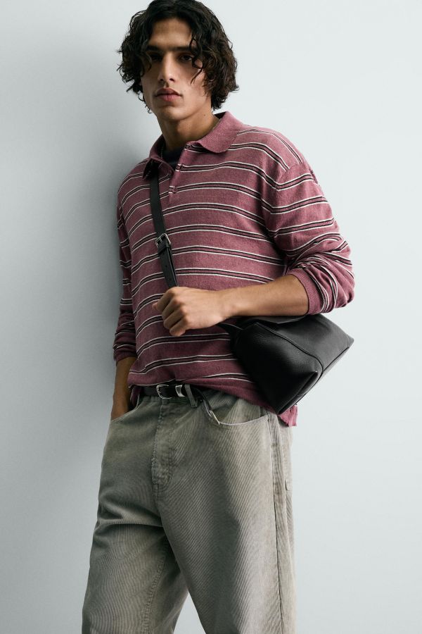 STRIPED KNIT POLO