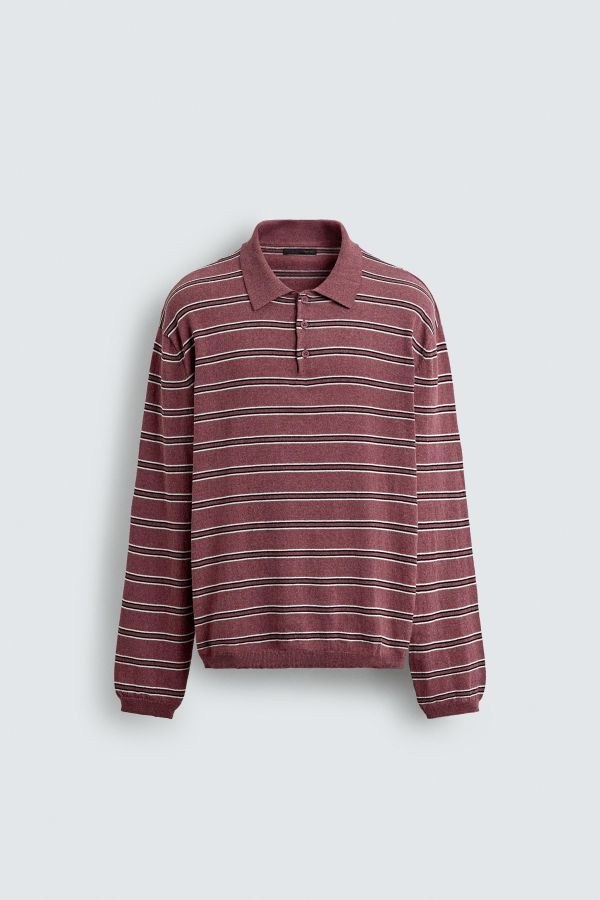 STRIPED KNIT POLO