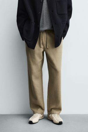 RELAXED FIT TEXTURED PANTS
