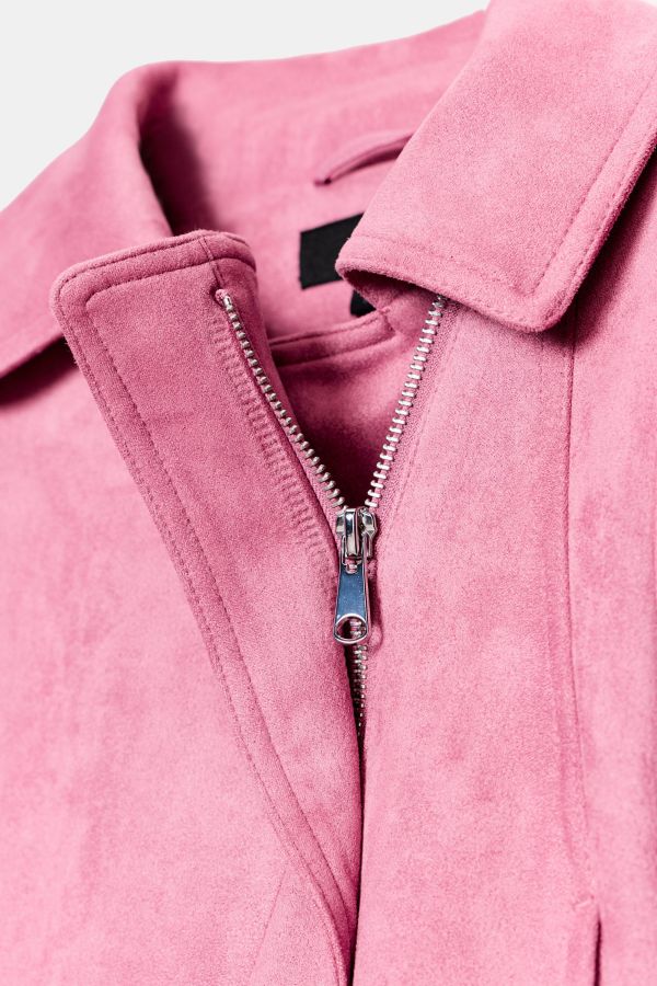 FAUX SUEDE BELTED JACKET