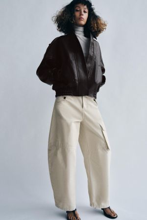 FAUX LEATHER BOMBER JACKET ZW COLLECTION