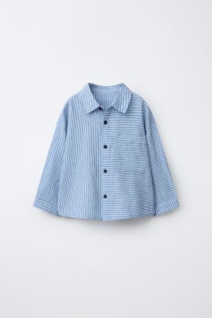 STRIPED COTTON LINEN SHIRT