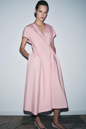 ZW COLLECTION PLEATED POPLIN DRESS
