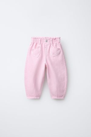 TWILL BAGGY PANTS WITH HEART POCKETS