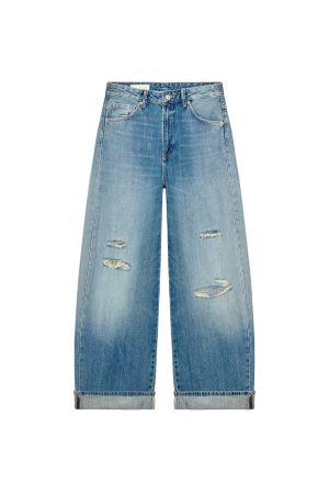 TRF BAGGY FOLDED RIPPED MID-RISE JEANS