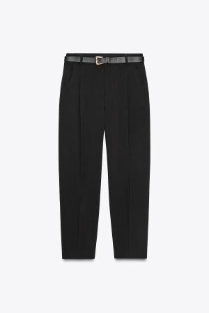 BELTED PLEATED PANTS