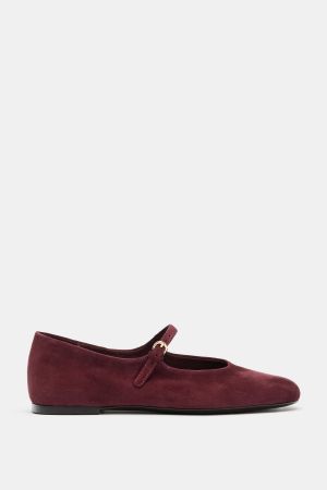 SUEDE BUCKLE BALLET FLATS