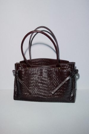 EMBOSSED LEATHER CITY BAG