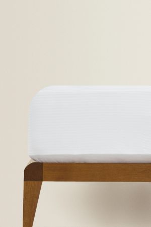 STRIPED COTTON MATTRESS PROTECTOR