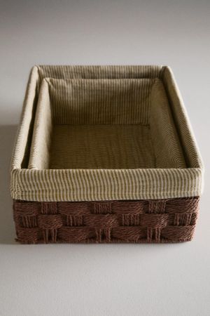 RECTANGULAR FABRIC-LINED BASKET