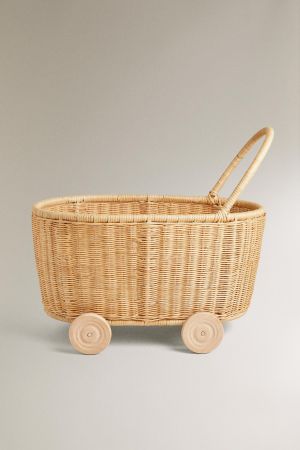 KIDS' RATTAN CART WITH WHEELS